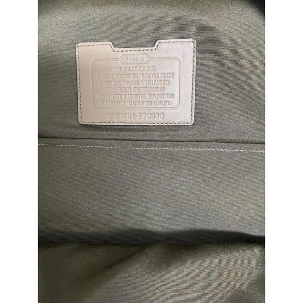 Coach Tan Canvas Backpack with Brown Leather Trim